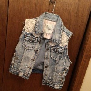 Denim Distressed Vest